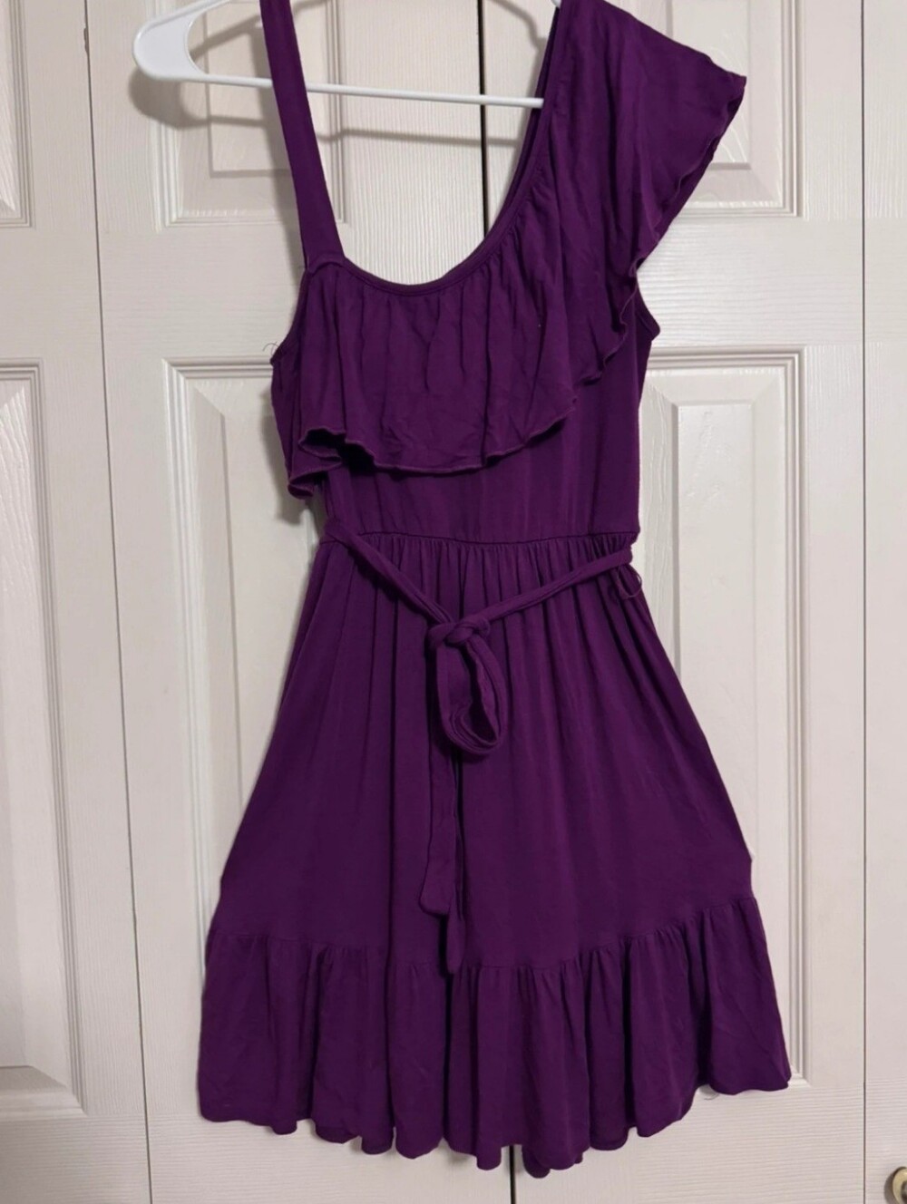 🛍 5/$25🛍M Heart M Purple One-Shoulder Ruffle Dress